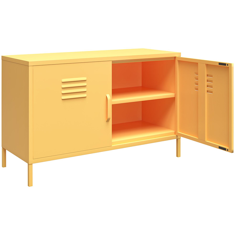 Novogratz Cache 2 Door 2 Shelf Yellow Metal Locker Accent Cabinet Image 4