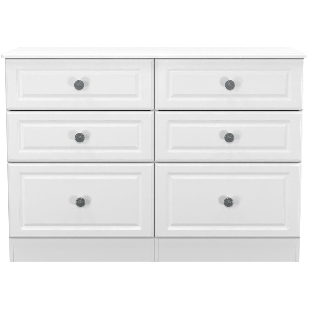 Crowndale Pembroke 6 Drawer Matt White Wide Chest of Drawers Ready Assembled Image 2