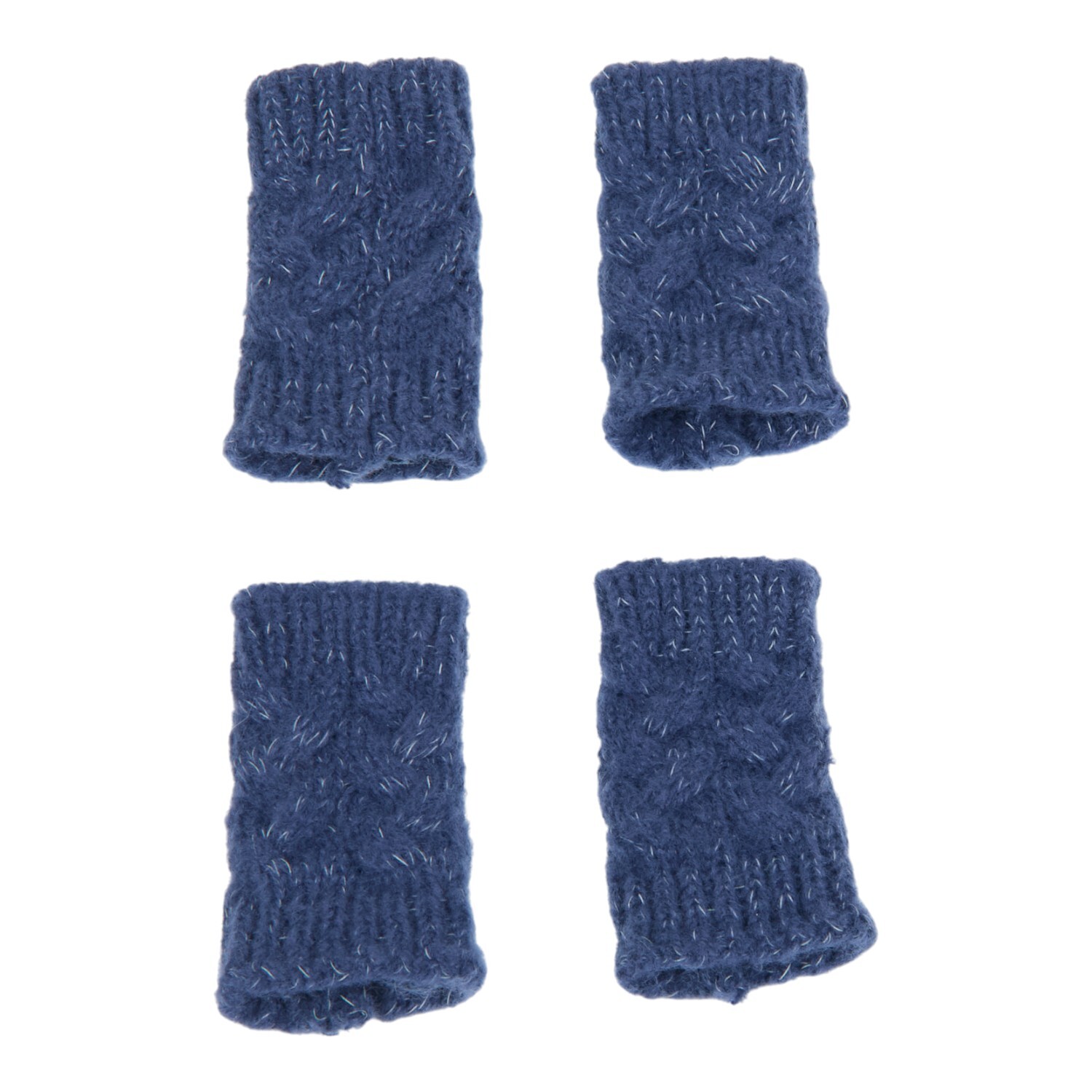 Pack of 4 Knitted Pet Leg Warmers Blue Image 3