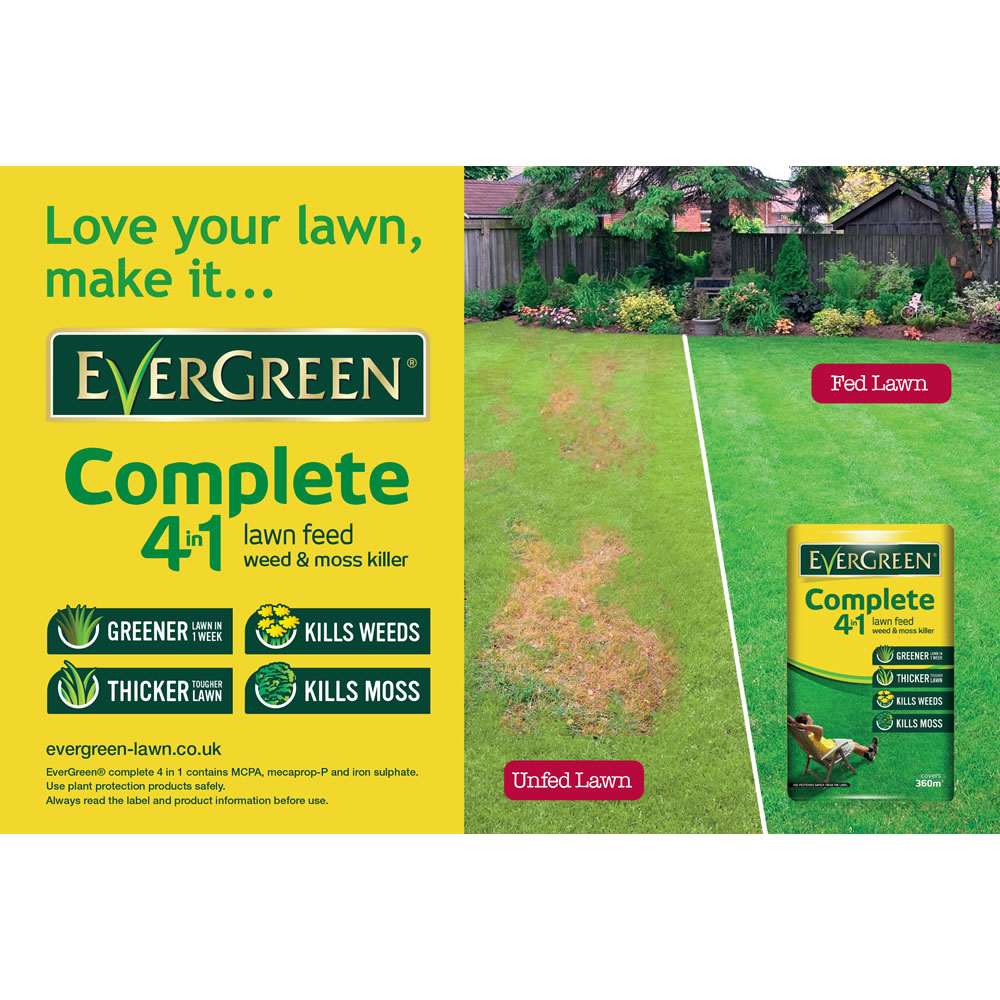 Evergreen Complete 4-in-1 Lawn Feed, Weed and Moss Killer 100msq 3.5kg Image 2