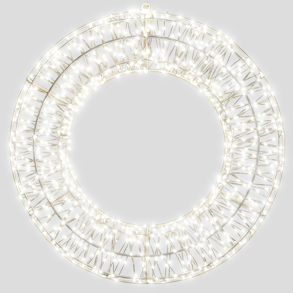 Xmas Haus Cool White LED Metal Wreath 50cm Image 2