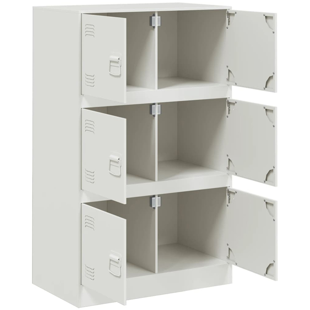 vidaXL 6 Door White Steel Sideboard Image 6