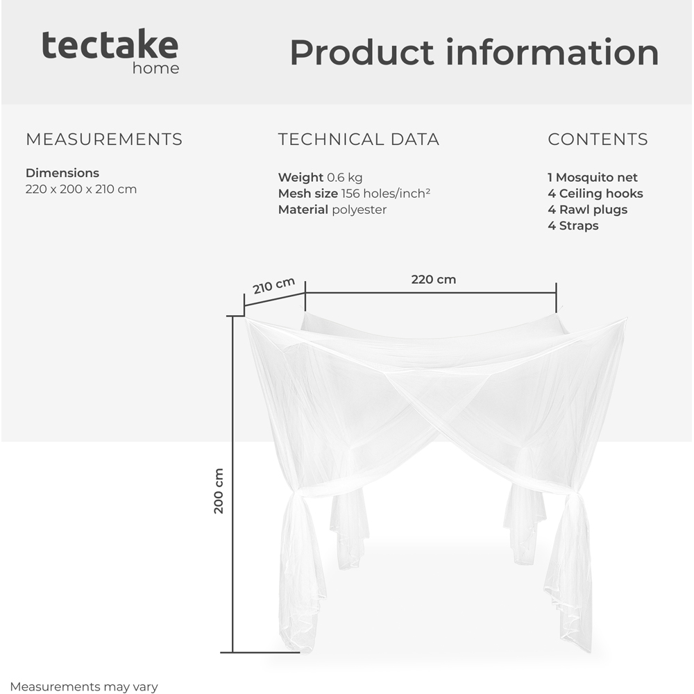 tectake Fine Mesh Mosquito Net Image 8