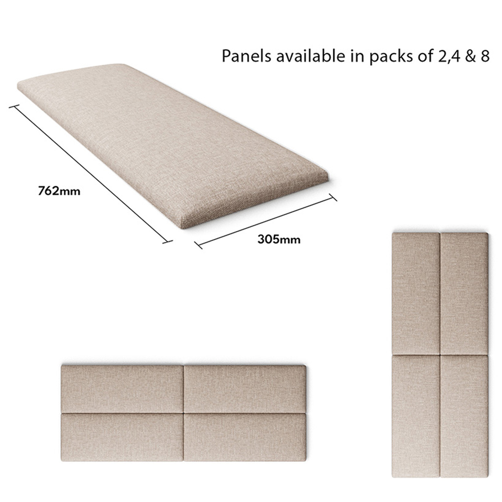 Aspire EasyMount Off White Eire Linen Upholstered Wall Mounted Headboard Panels 8 Pack Image 5