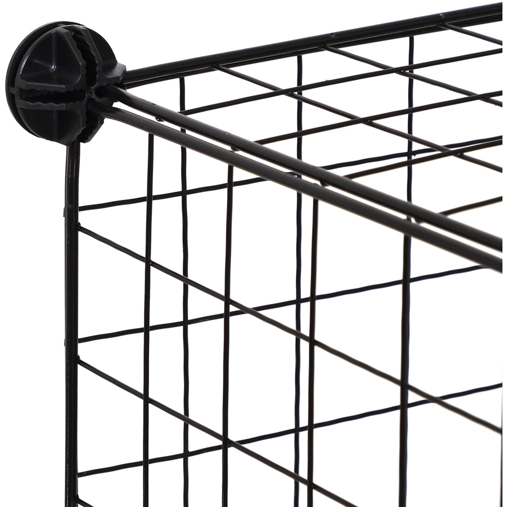 HOMCOM 6 Cube Black Interlocking Metal Storage Unit Image 4