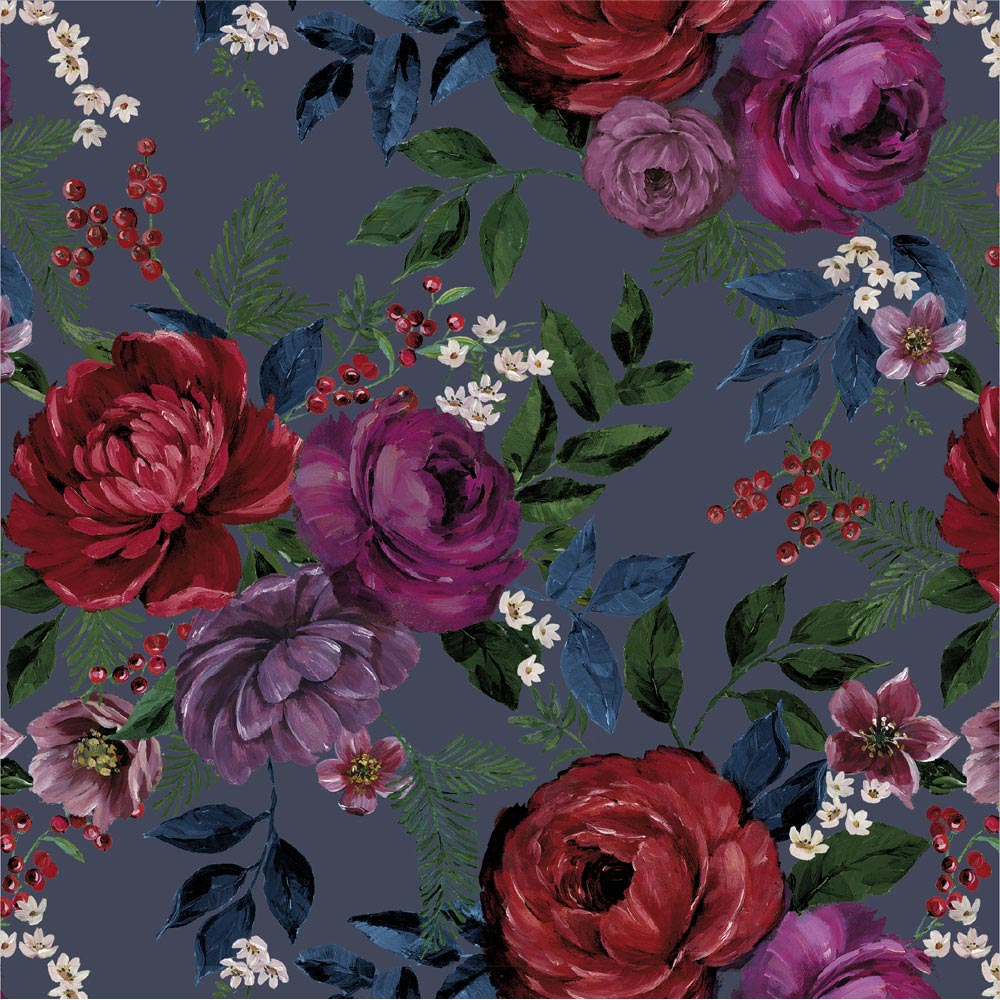 Wilko 4m Majestic Bloom Floral Wrapping Paper Image 3