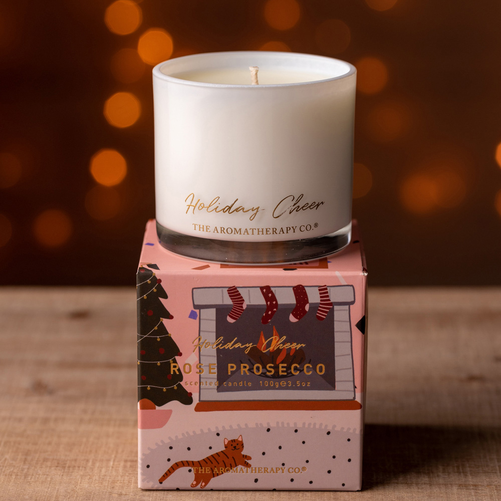 The Aromatherapy Co Holiday Cheer Rose Prosecco Scented Candle 100g Image 2
