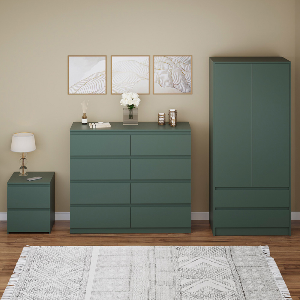 Vida Designs Denver Green 3 Piece Bedroom Furniture Set Image 1
