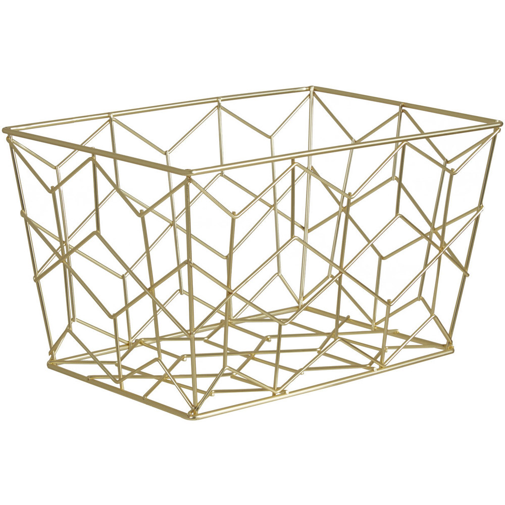 Premier Housewares Vertex Contour Matte Gold Storage Basket Image 4