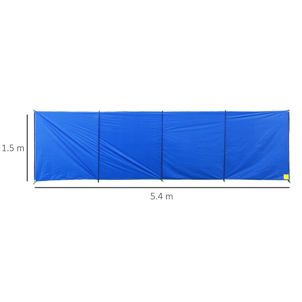Outsunny 5.4 x 1.5m Camping Tent Wind Wall Blue Image 6