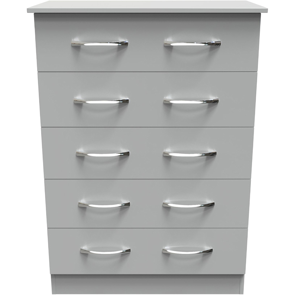 Crowndale Avon 5 Drawer Dusk Grey Chest of Drawers Ready Assembled Image 2