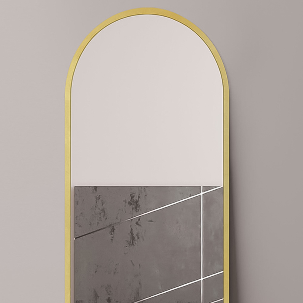 The Arcus Gold Arched Leaner Wall Mirror 180 x 60cm Image 3