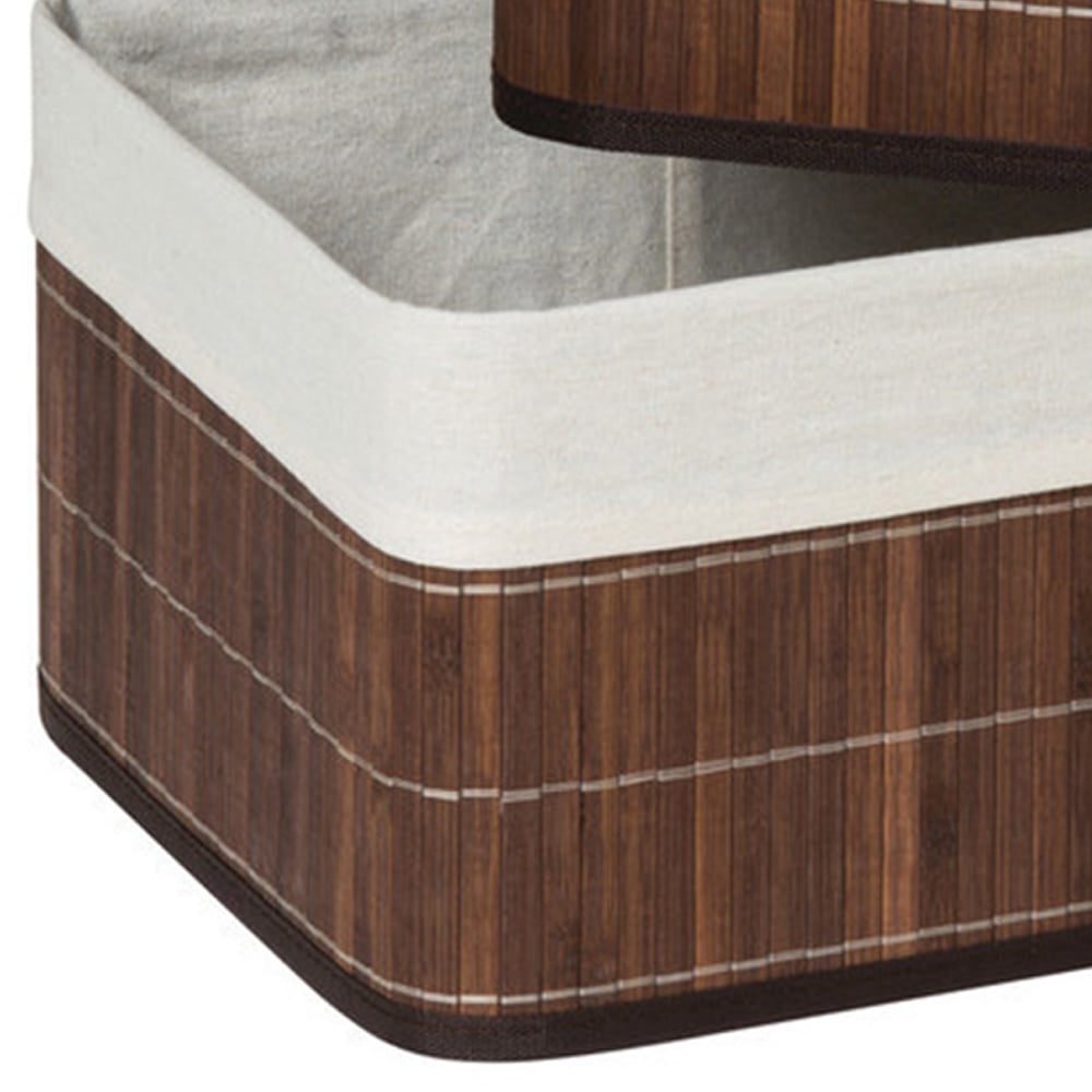 Premier Housewares Kankyo Dark Brown Bamboo Storage Box 2 Pack Image 6