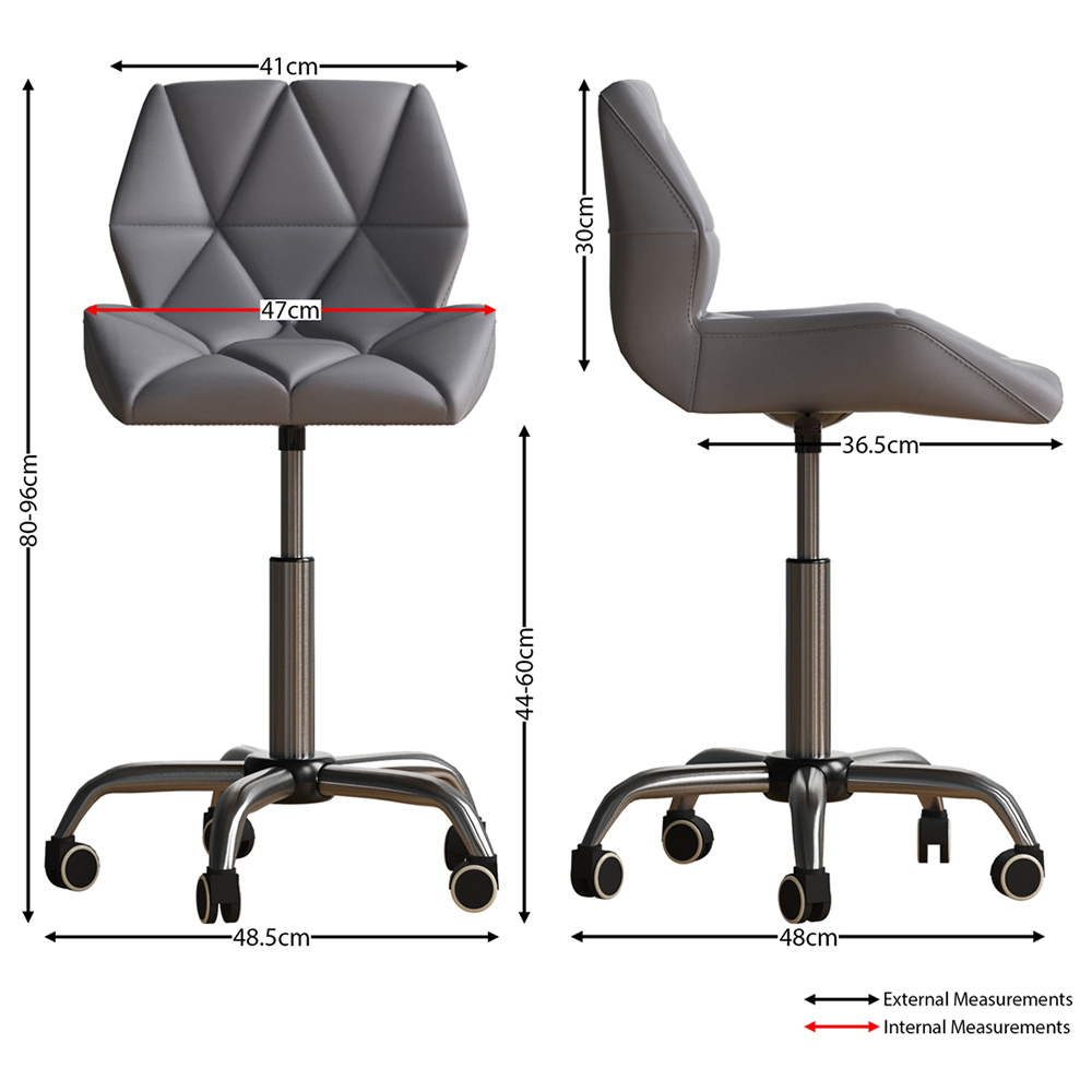 Vida Designs Grey PU Faux Leather Swivel Office Chair Image 8