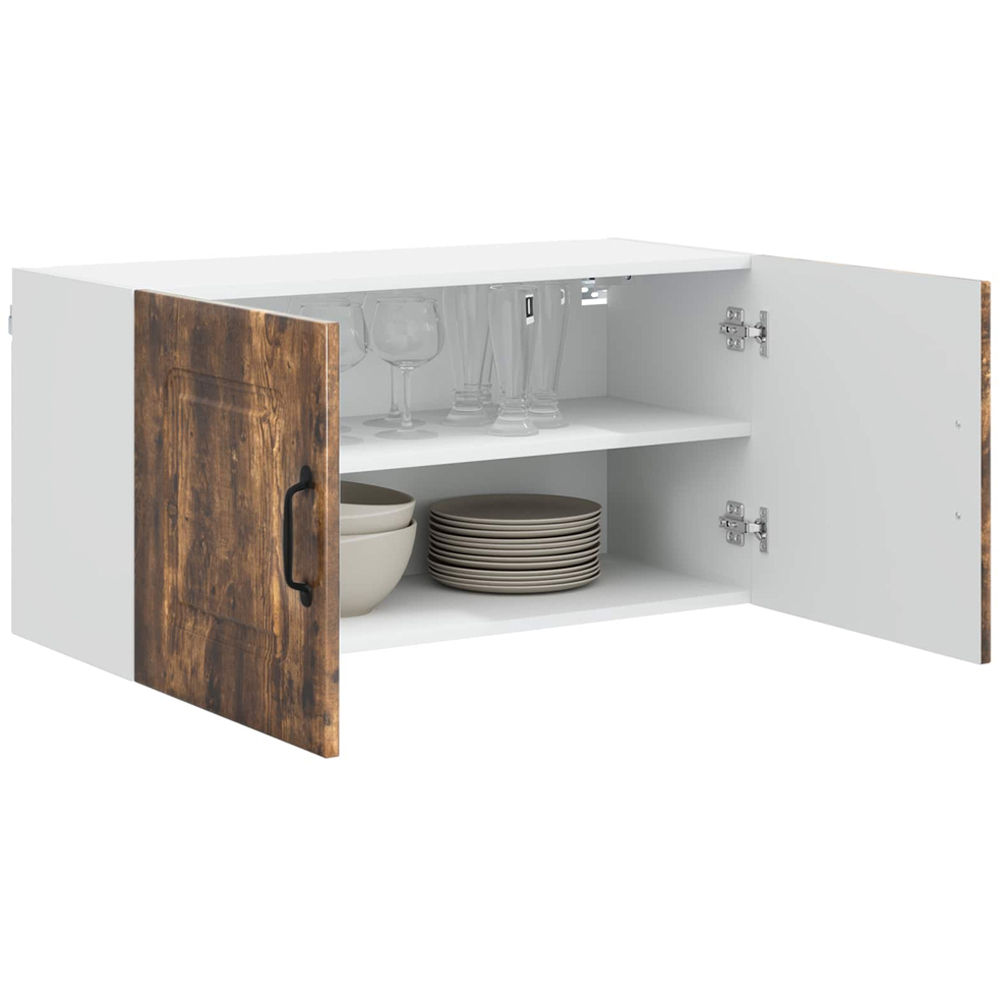 vidaXL Kalmar 2 Door Smoked Oak Wall Kitchen Cabinet Image 3