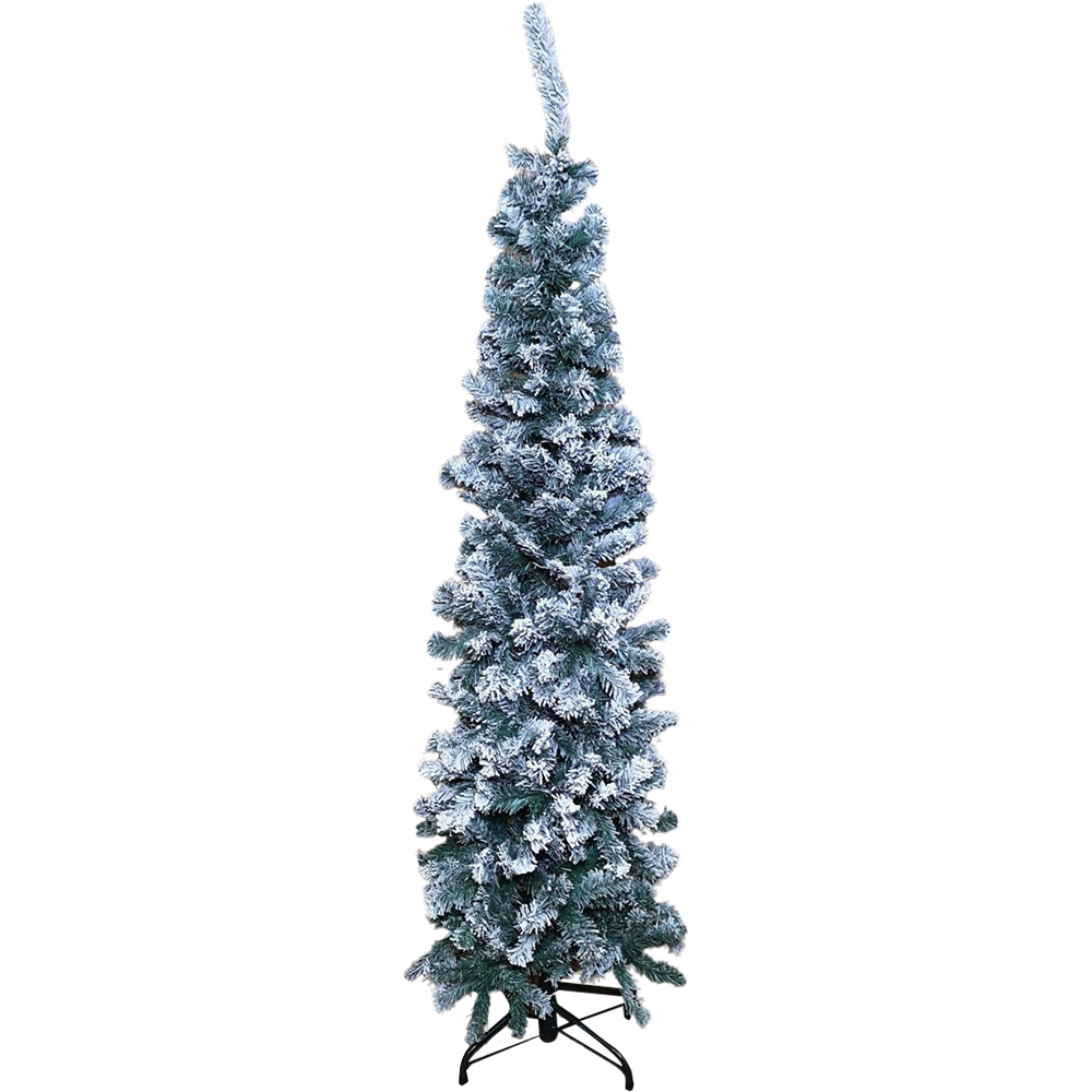 Premier Green Snow Flocked Spruce Pine Artificial Christmas Tree 5.5ft Image 1