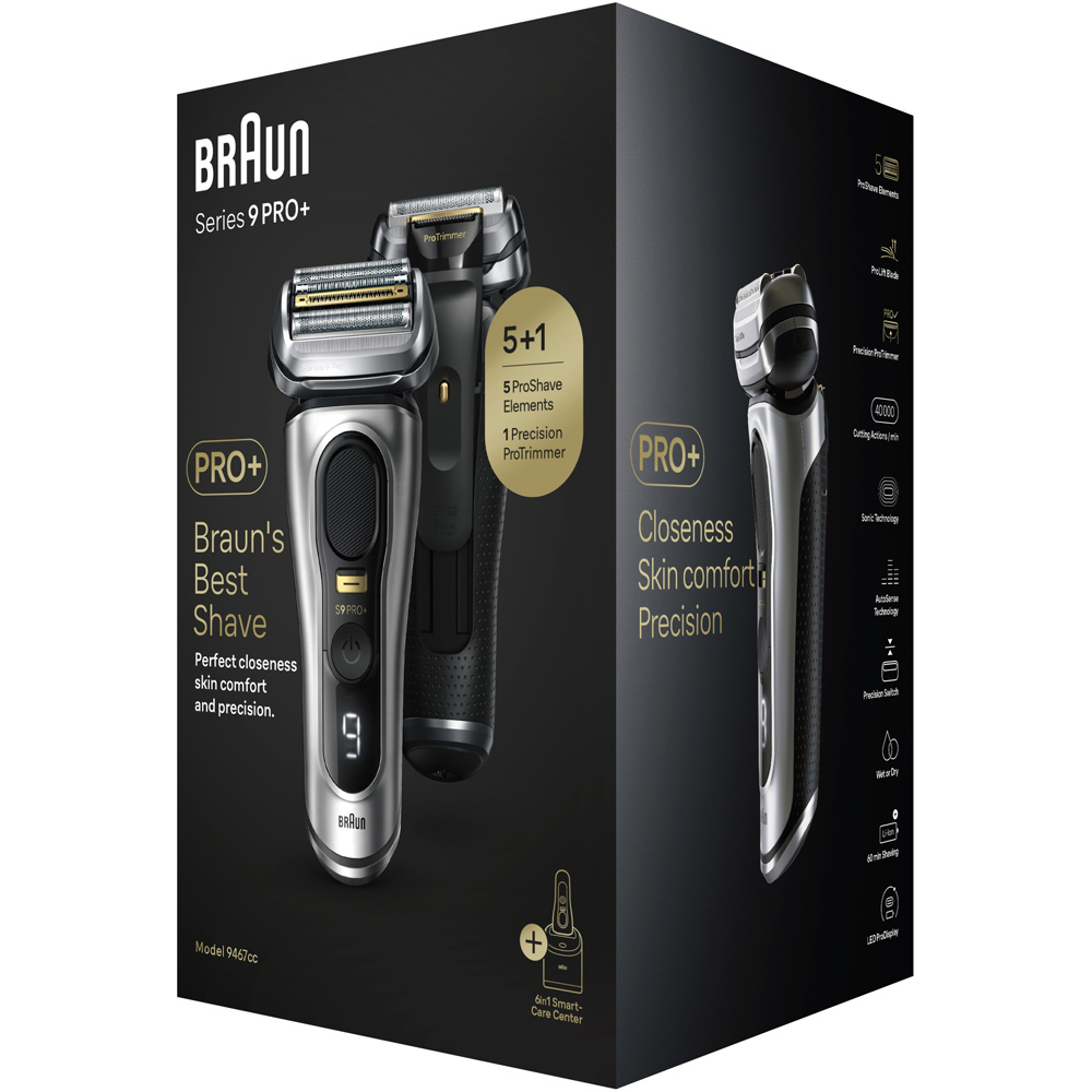 Braun Series 9 Pro Plus 9467cc Electric Shaver with Travel Case Silver Image 4