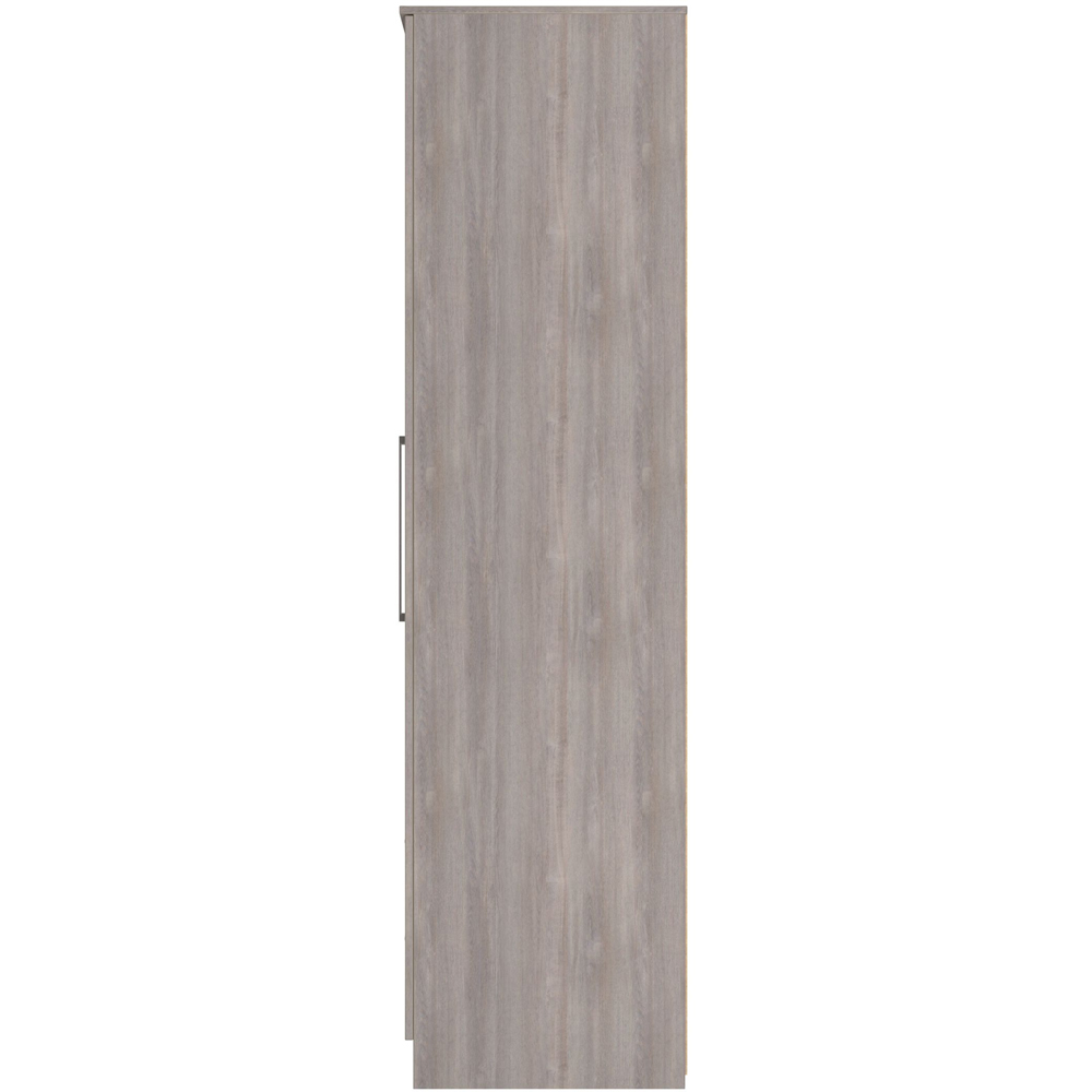 Crowndale Worcester 3 Door 2 Drawer Grey Oak Tall Mirror Wardrobe Ready Assembled Image 7