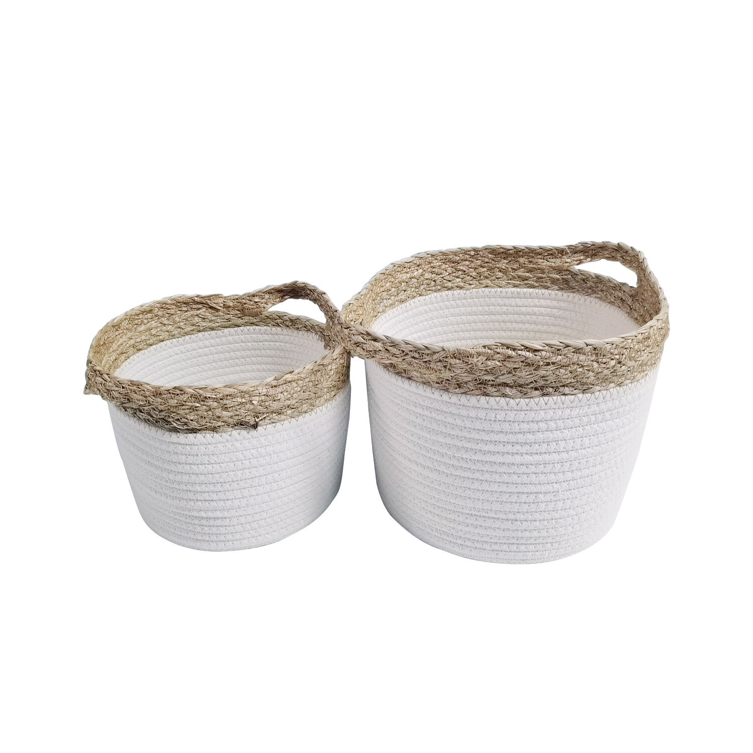 White Nordic Rope Storage Basket 2 Pack Image