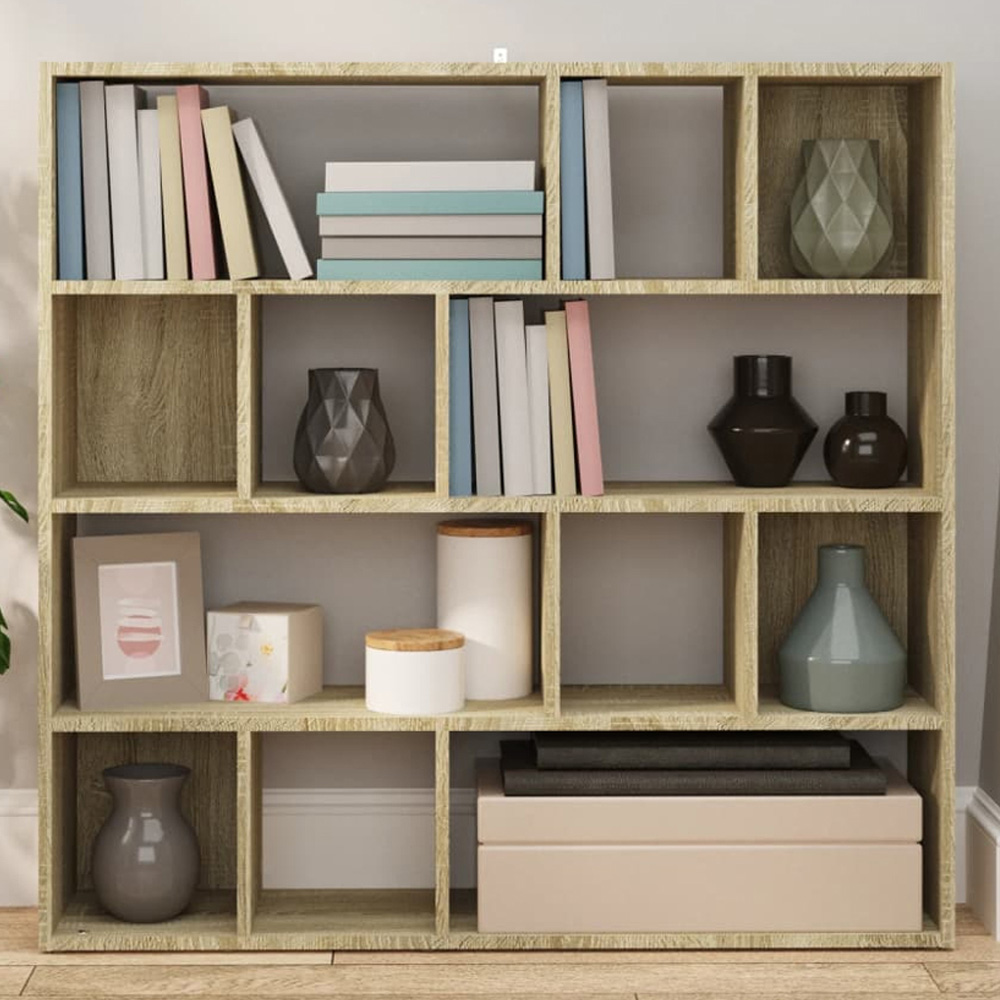 vidaXL 12 Shelf Sonoma Oak Bookcase Image 1