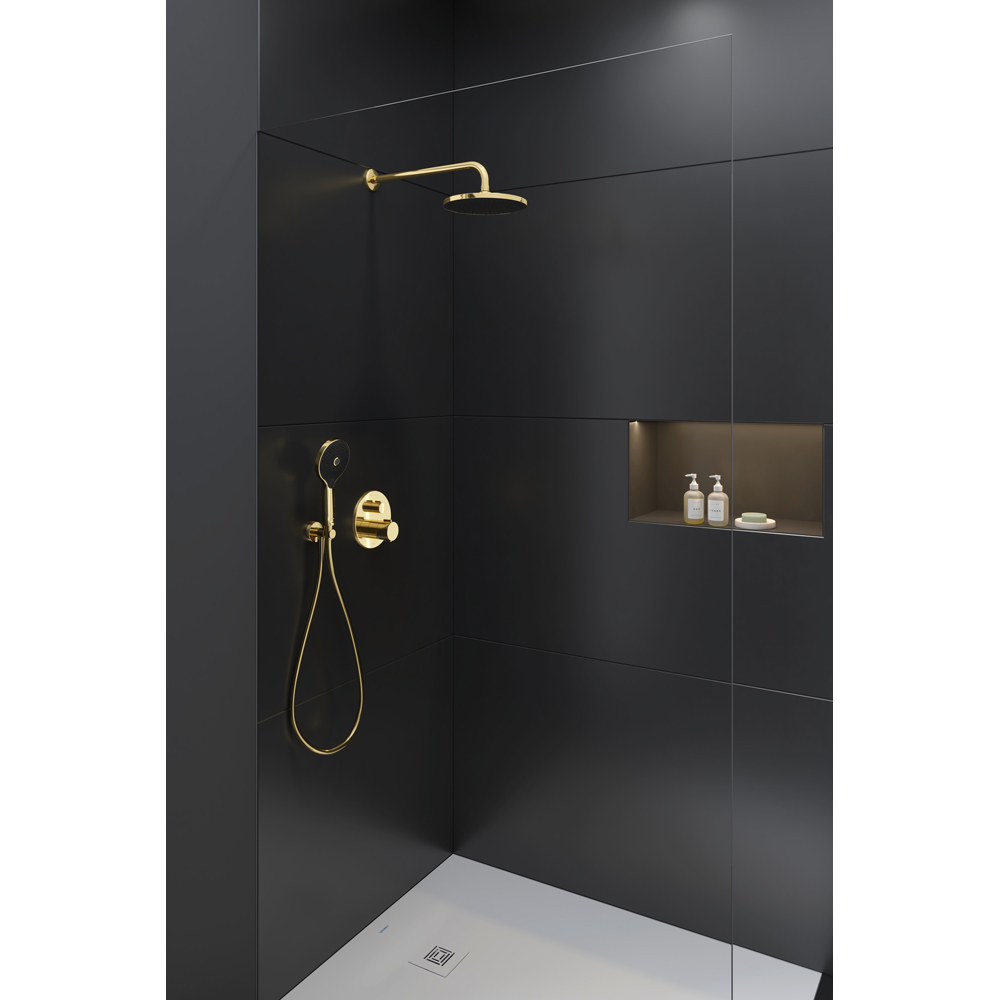Duravit Minusflow Polished Gold Head Shower 230mm Image 7