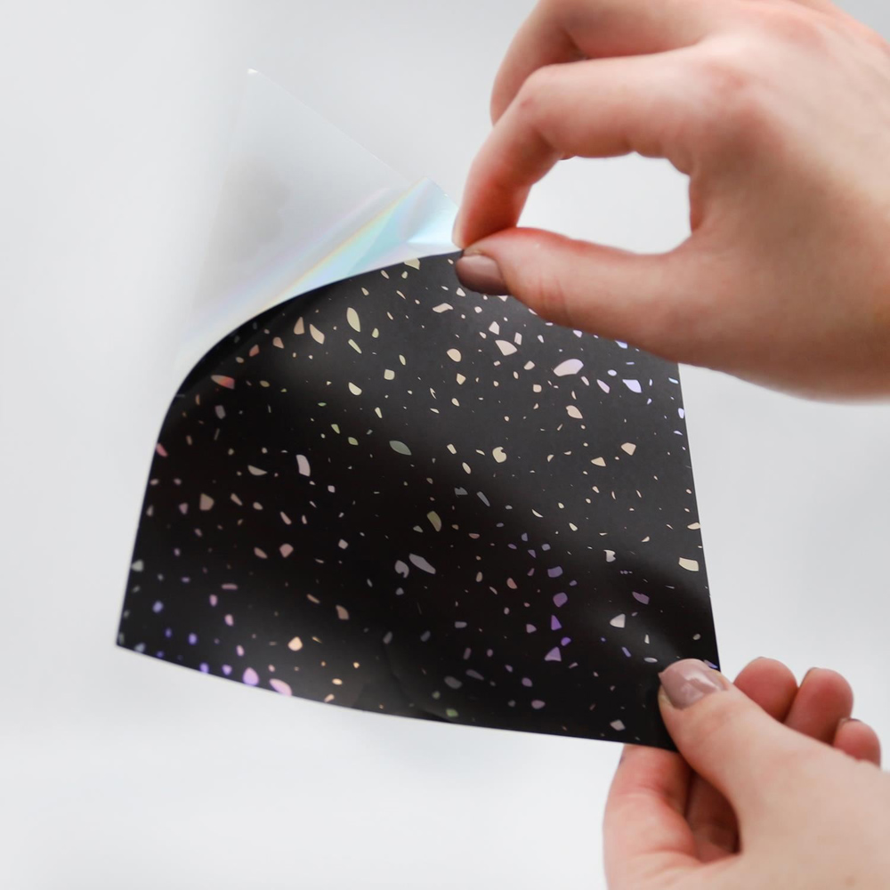 Walplus Terrazzo Glitter Black Holographic Wall Tile Sticker 15 x 15cm 48 Pack Image 5