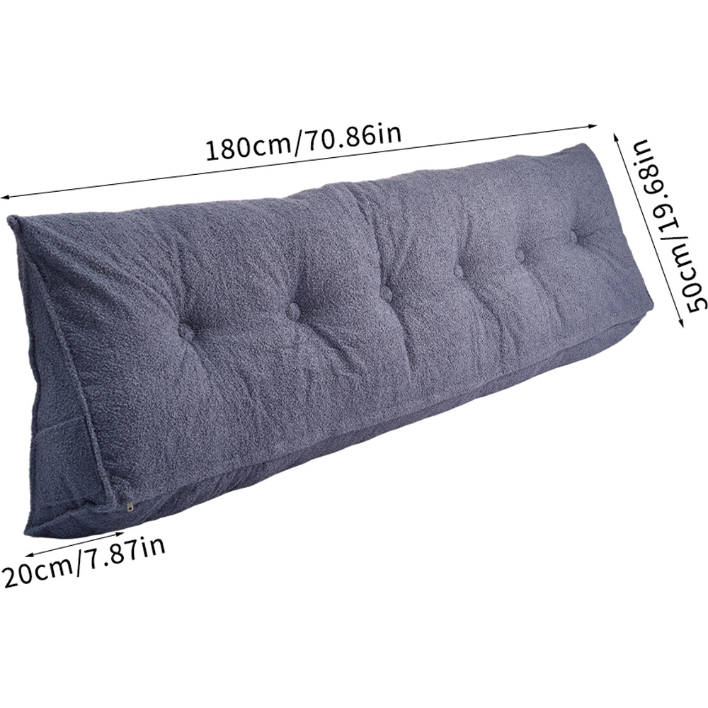 Living and Home Slate Blue Corduroy Wedge Headboard Pillow with Side Pocket 180 x 50cm Image 8