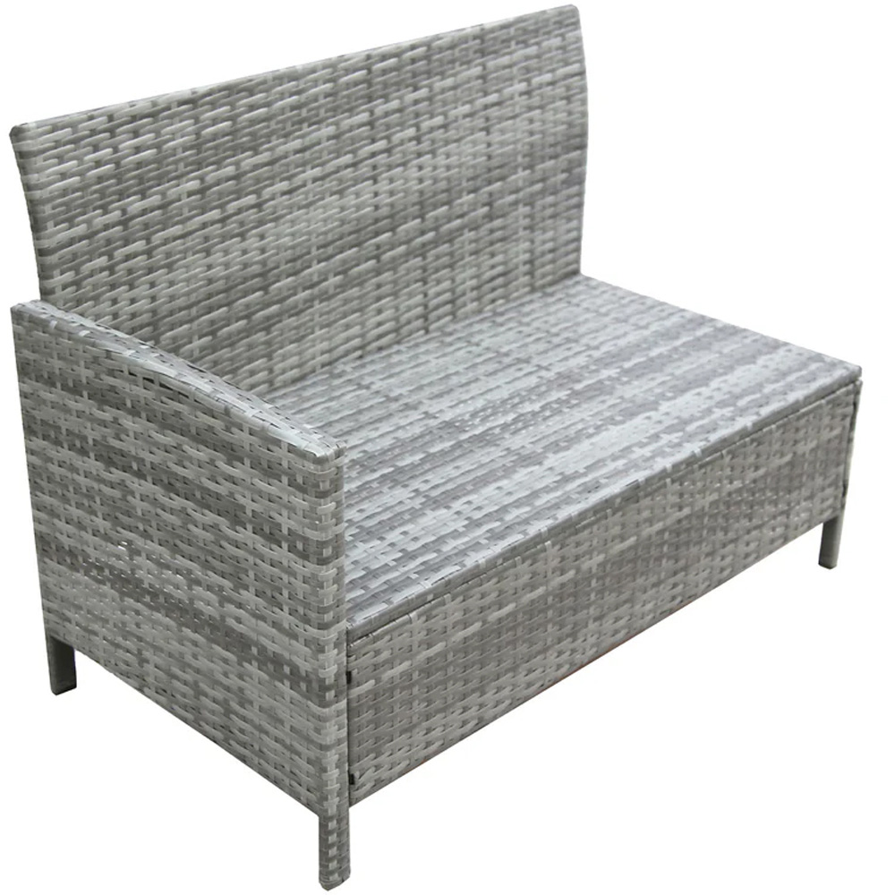 HGD Alia 6 Seater Grey Rattan Garden Corner Dining Sofa Set with Glass Table Image 7
