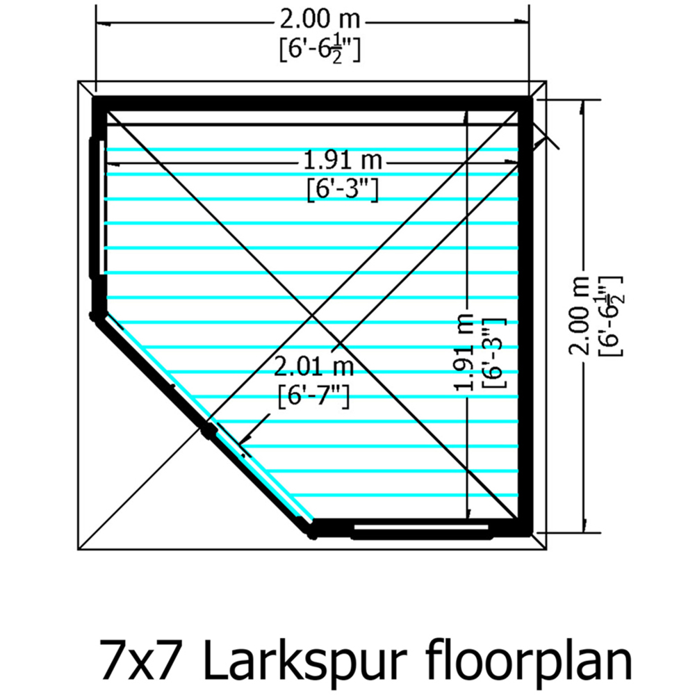 Shire Larkspur 7 x 7ft Double Door Shiplap Apex Summerhouse Image 4
