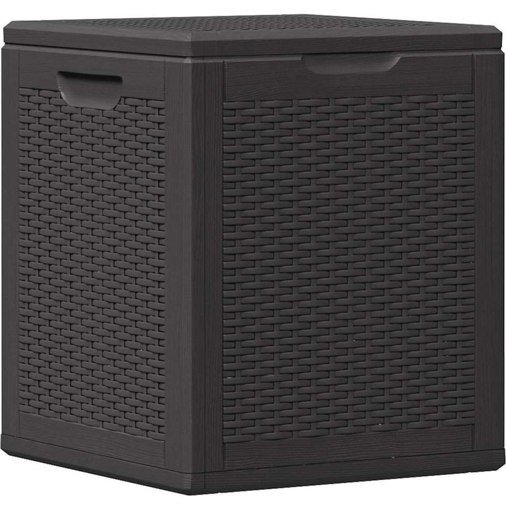 Walplus Black Polypropylene Rattan Look Storage Box 51 x 43 x 44cm Image 5