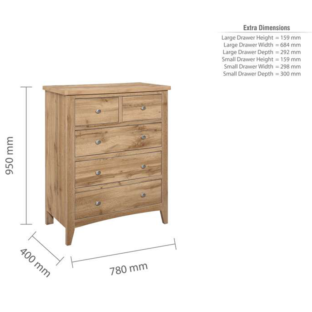 Hampstead 5 Drawer Wooden Storage Chest Image 9