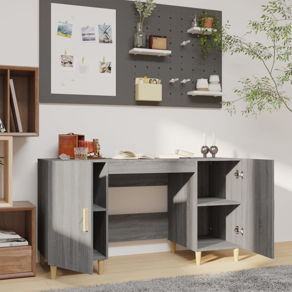 vidaXL 2 Door Computer Desk Grey Sonoma Image 7