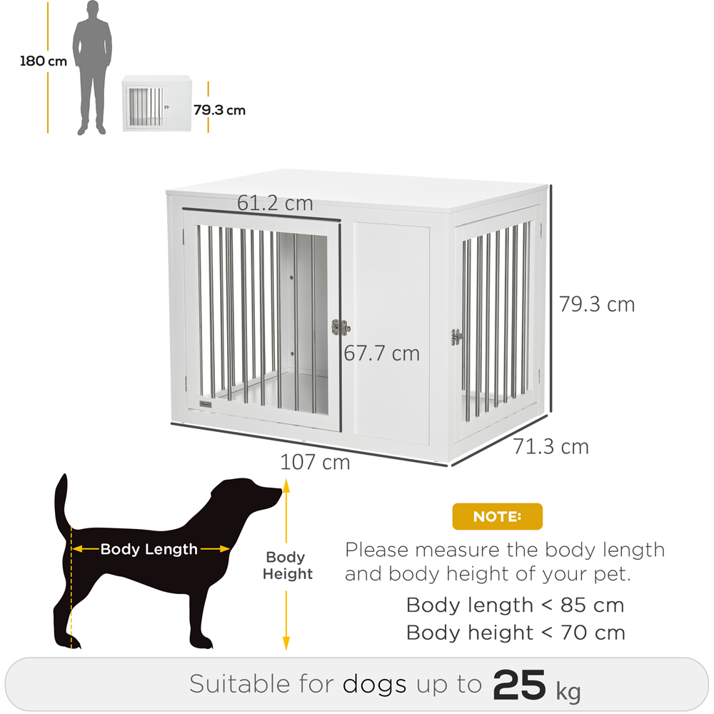 PawHut Medium and Large Dog Crate End Table with 2 Doors Image 5