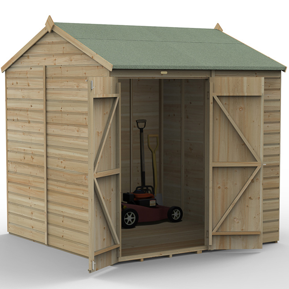 Forest Garden Beckwood 7 x 7ft Double Door Shiplap Reverse Apex Shed Image 3