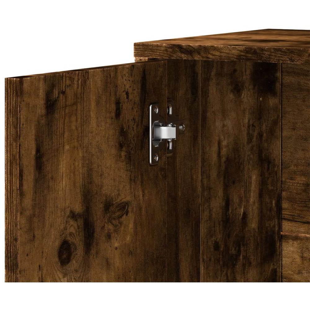 vidaXL Single Door 3 Drawer Smoked Oak Sideboard Image 8