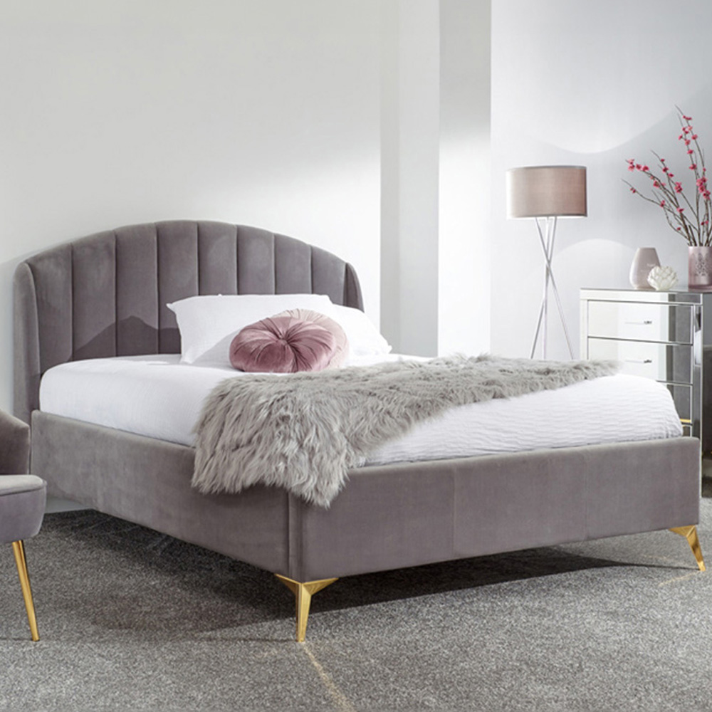 GFW Pettine King Size Grey End Lift Ottoman Bed Image 1