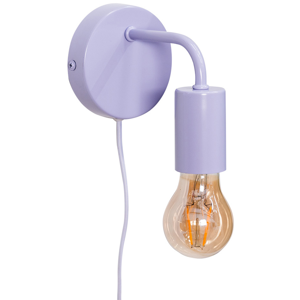 ValueLights Jordy Colour Pop Lilac Plug-in LED Wall Light Image 1