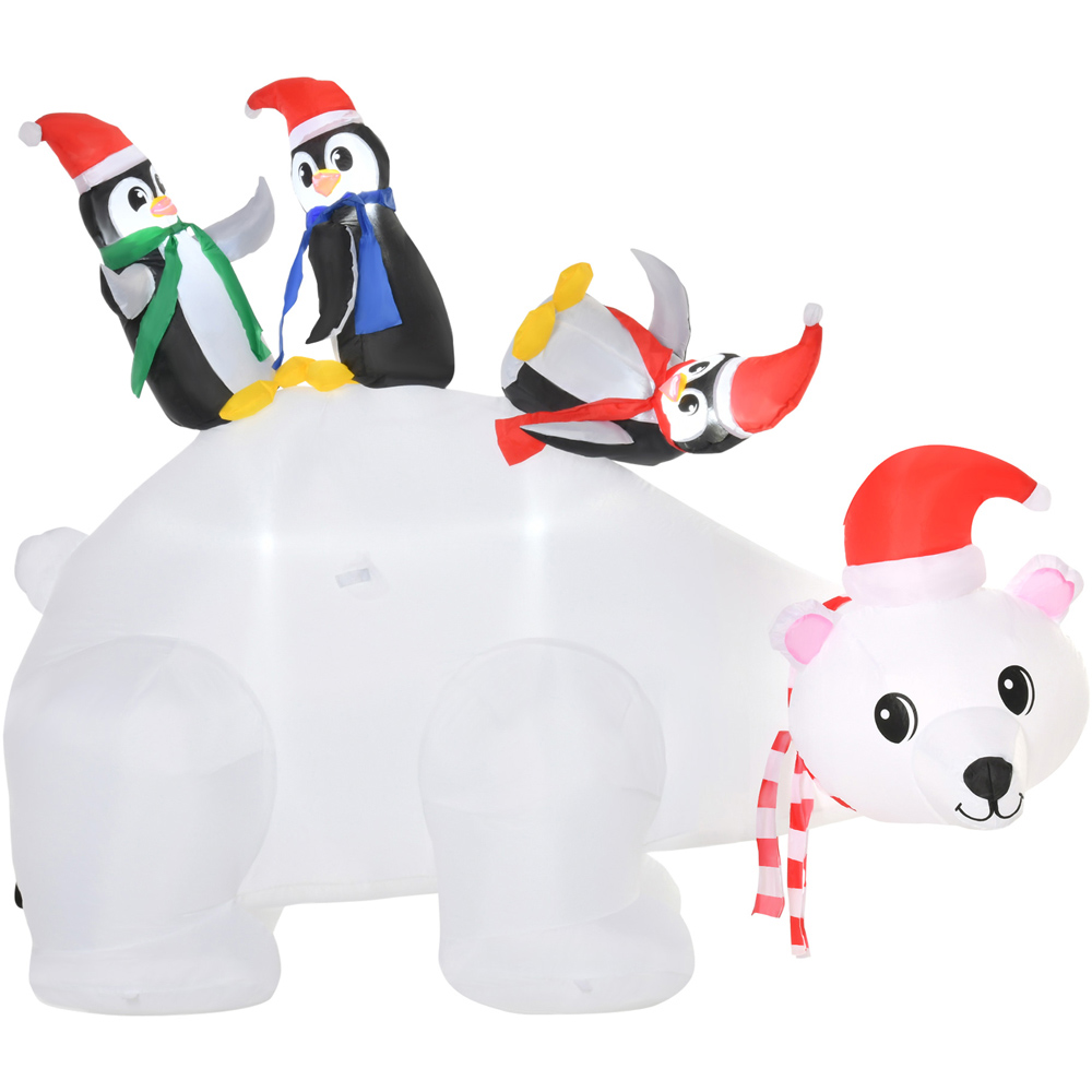 Everglow LED Inflatable Christmas Polar Bear with Penguins Decoration 4.9ft Image 2