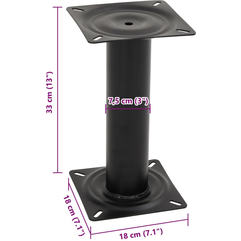 Walplus Black Steel Boat Seat Pedestal 33cm Image 8