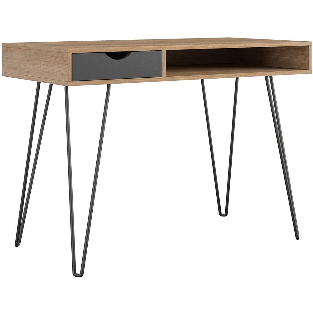 Novogratz Harmony Single Drawer Laptop Desk Natural and Black Image 2