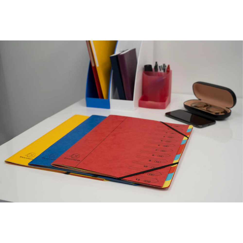 Exacompta Europa A4 12 Section Red Multi-Part File 8 Pack Image 3