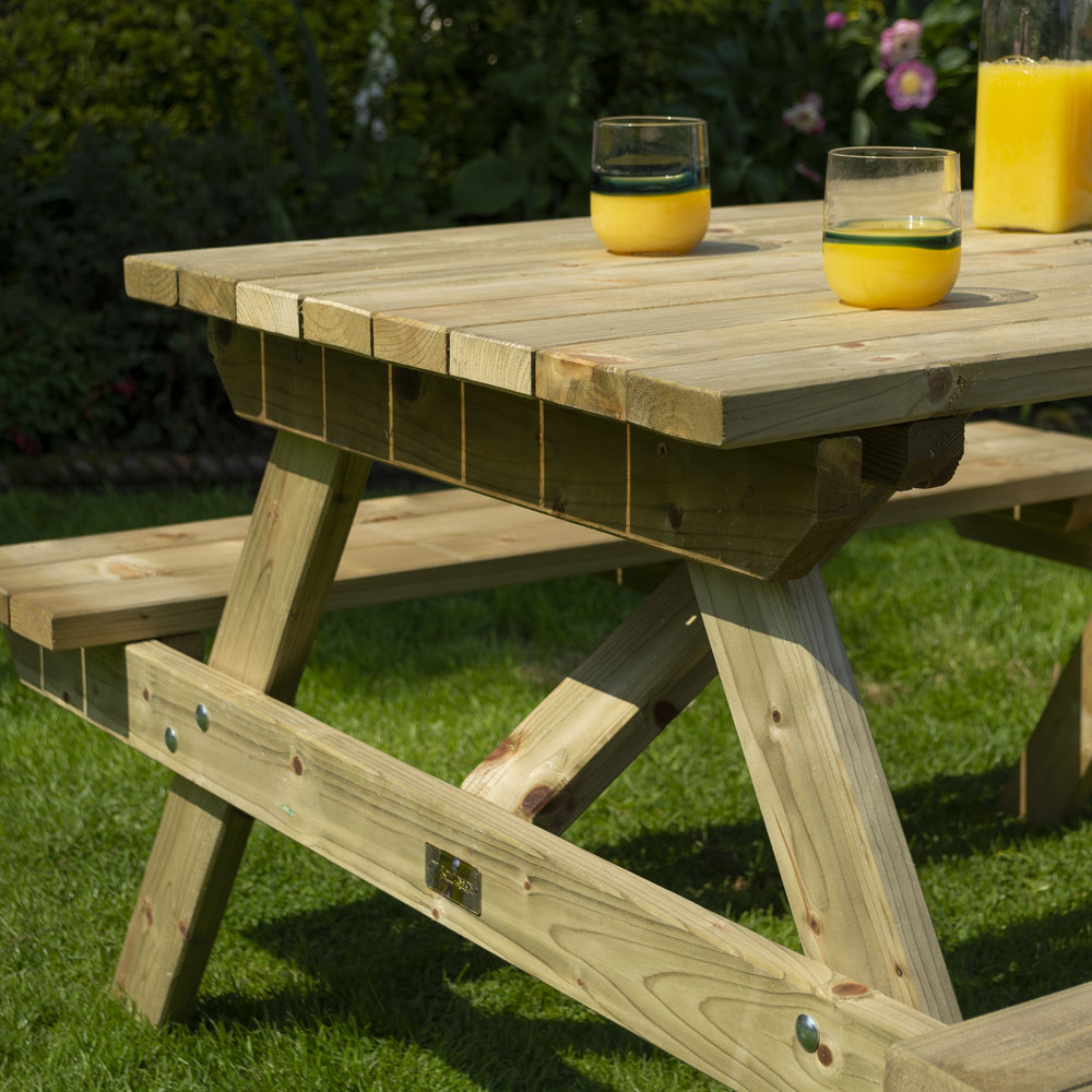 Rowlinson Picnic Table and Bench 4ft Image 3