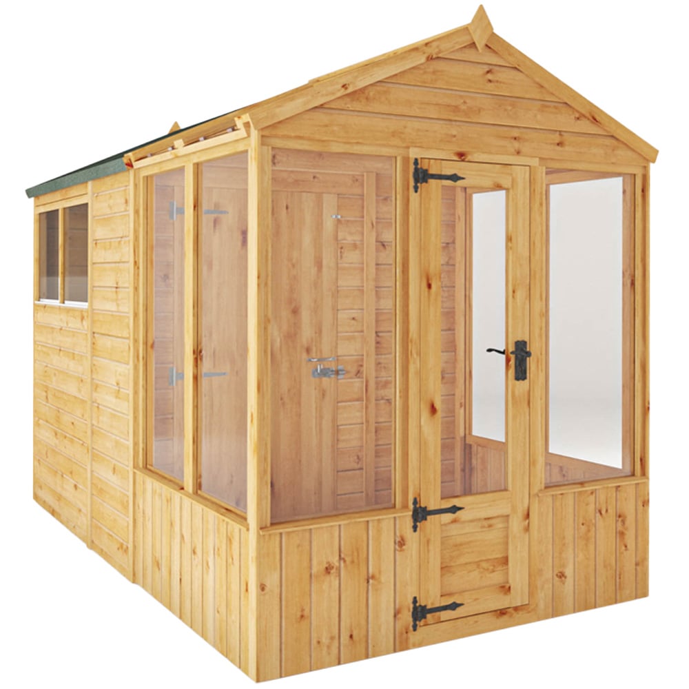 Mercia Woodsman Styrene 10 x 6ft Greenhouse and Shed Image 1