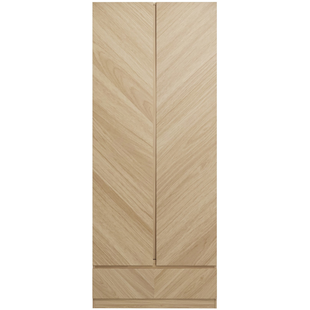 GFW Catania 2 Door Single Drawer Euro Oak Wardrobe Image 2