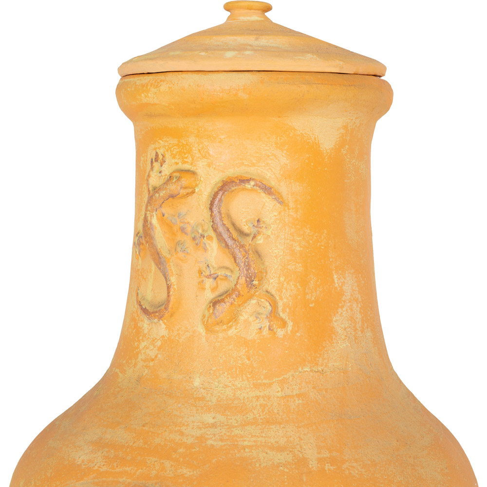 Charles Bentley Snug Malaga Lizard Design Large Natural Clay Chiminea Image 4