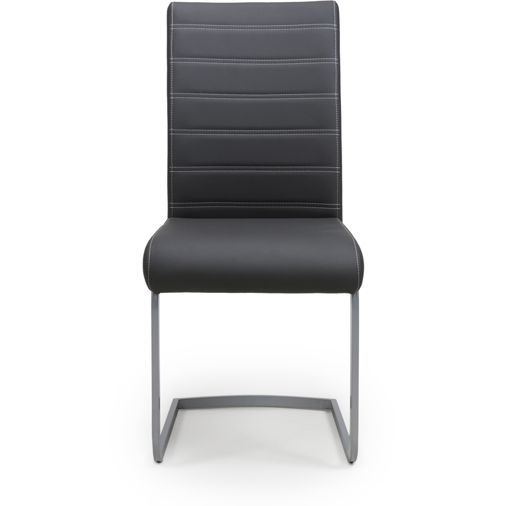 Callisto Set of 2 Black Leather Effect Dining Chair Image 6