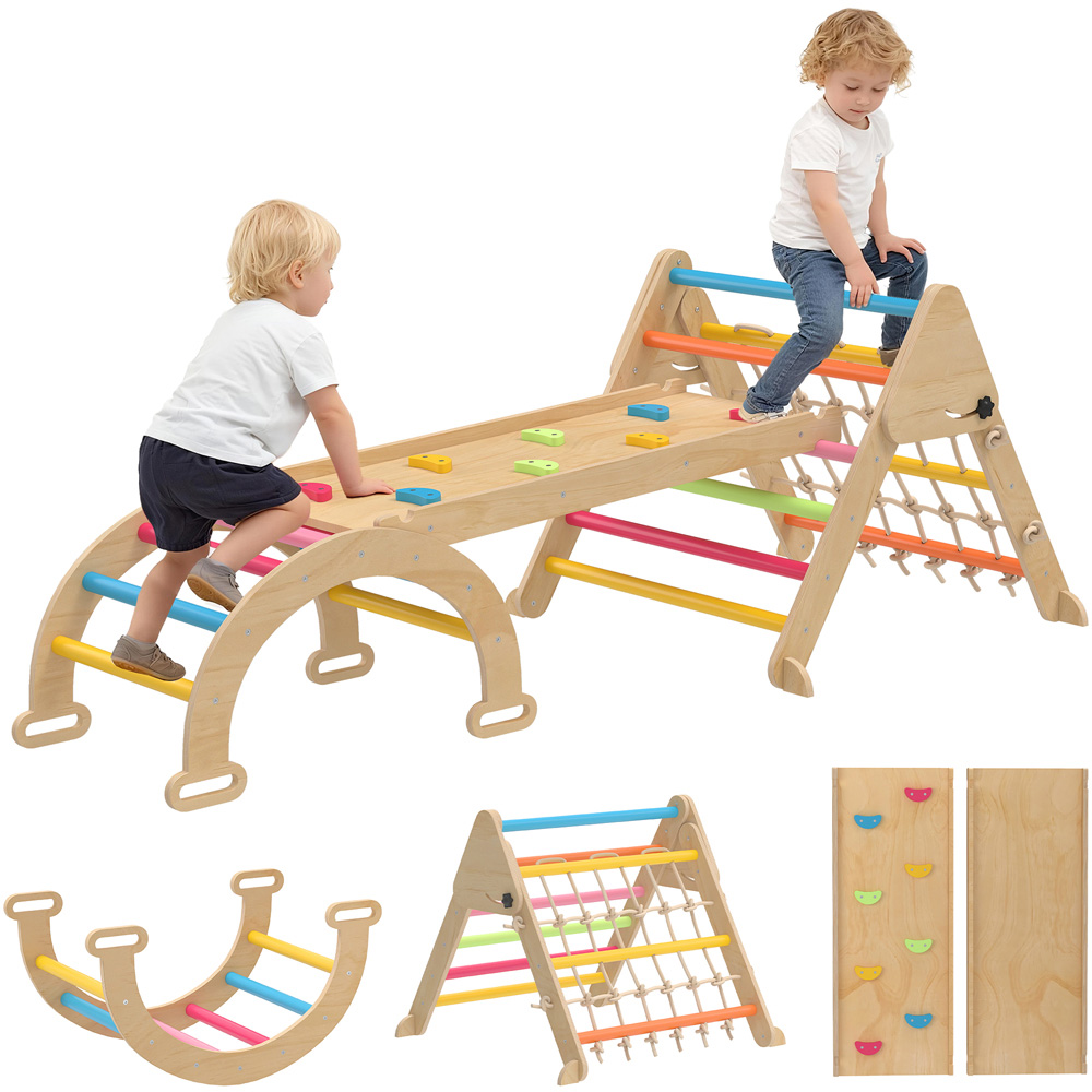 Tommy Toys AIYAPLAY 8-in-1 Toddler Multicolour Climbing Frame with Slide and Ramp Image 3