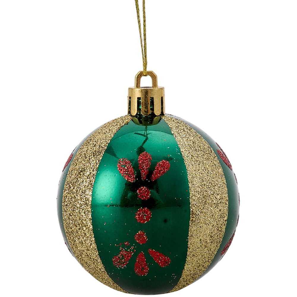 Living and Home Red Green and White Christmas Tree Decoration Ornaments 30 Pack Image 5