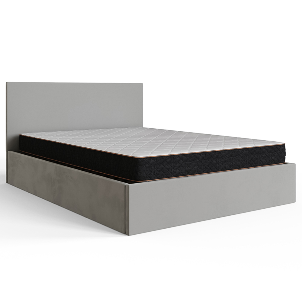 GFW Small Double Charcoal Grey Velvet End Lift Ottoman Bed with Memory Pocket Spring Mattress Image 4