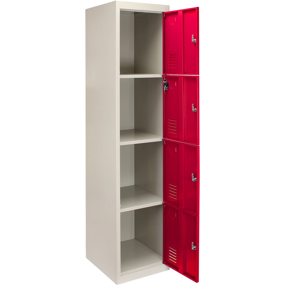 Monstershop 4 Doors Red Metal Changing Room Storage Lockers Image 5